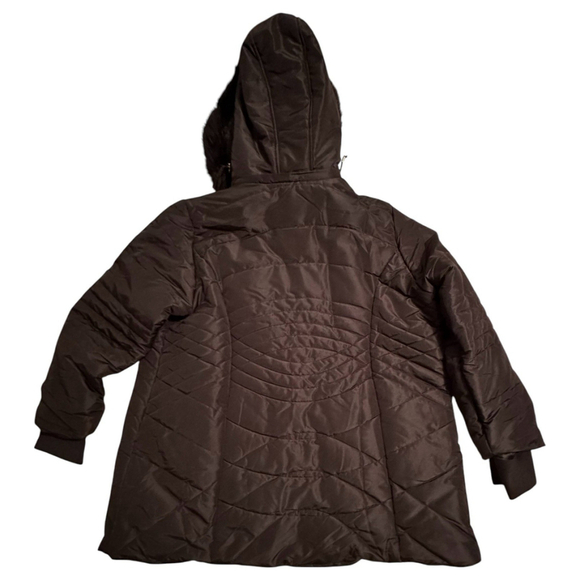 Catherines Womens 2X Winter Coat Removable Hood Black Long Parka Pockets NWOT - Picture 5 of 17